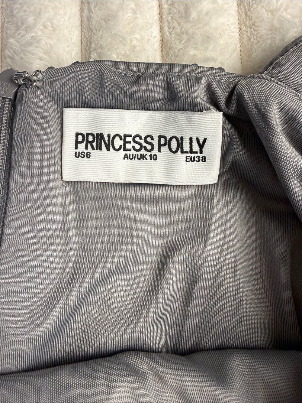 Princess‎ Polly Miss Me Sequin Silver Party Club Mini Formal Dress Size 6 - Picture 5 of 8
